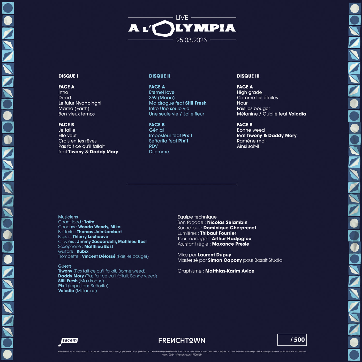 33T (Triple Vinyle) 360 TOUR LIVE À L'OLYMPIA