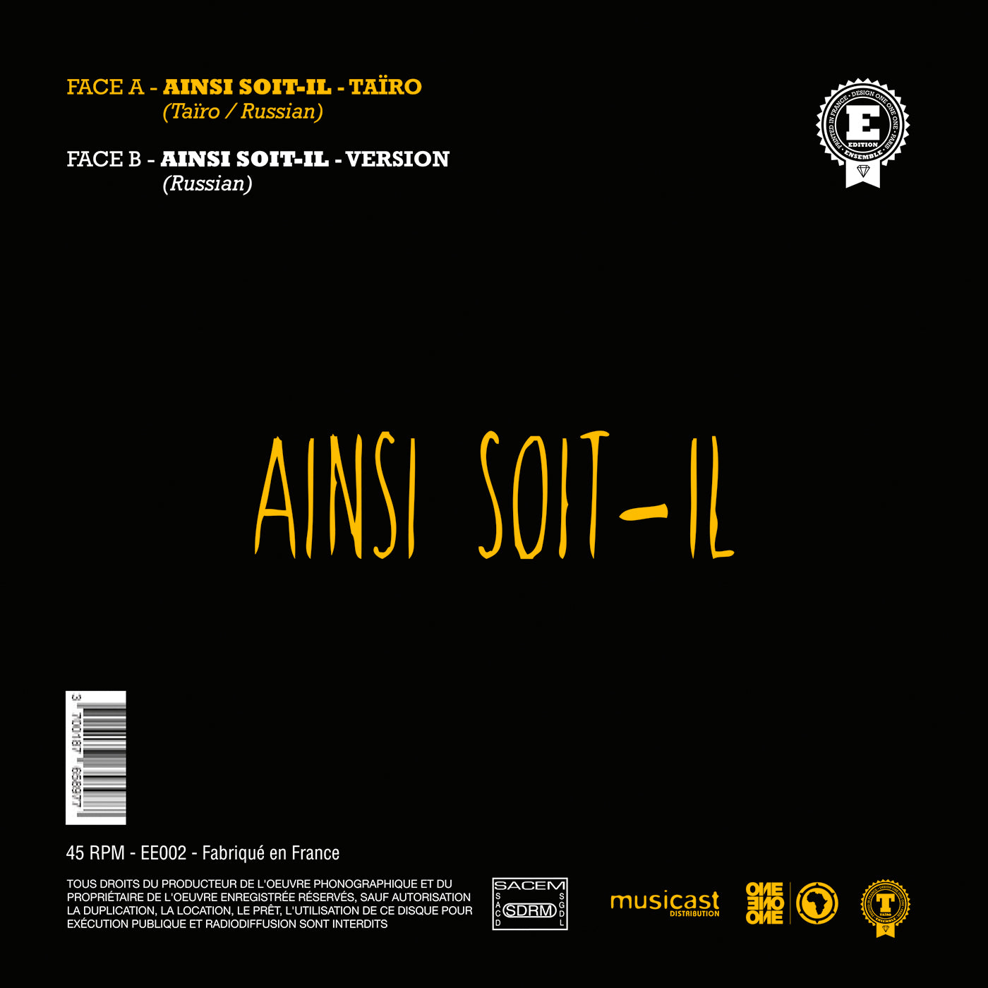 45T - Ainsi Soit-il (Édition Limitée)